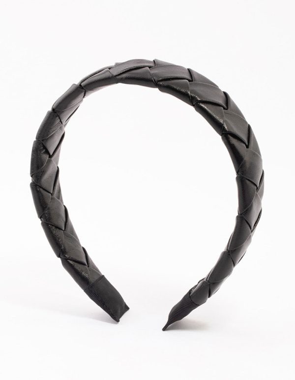 Black Braided Padded Headband Rabatt
