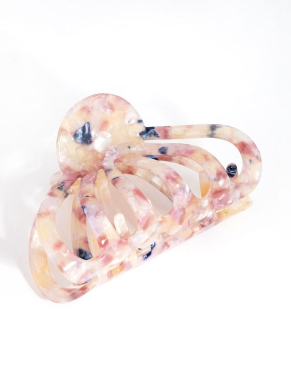 Acetate Pink Marble Wide Clip Angebot