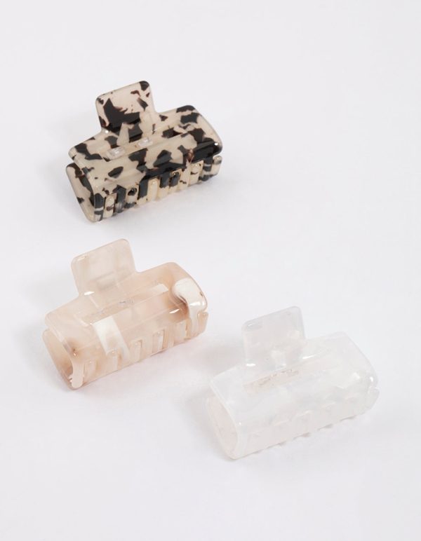 Acrylic Natural Mini Rectangle Claw Clip Pack Online-Verkauf