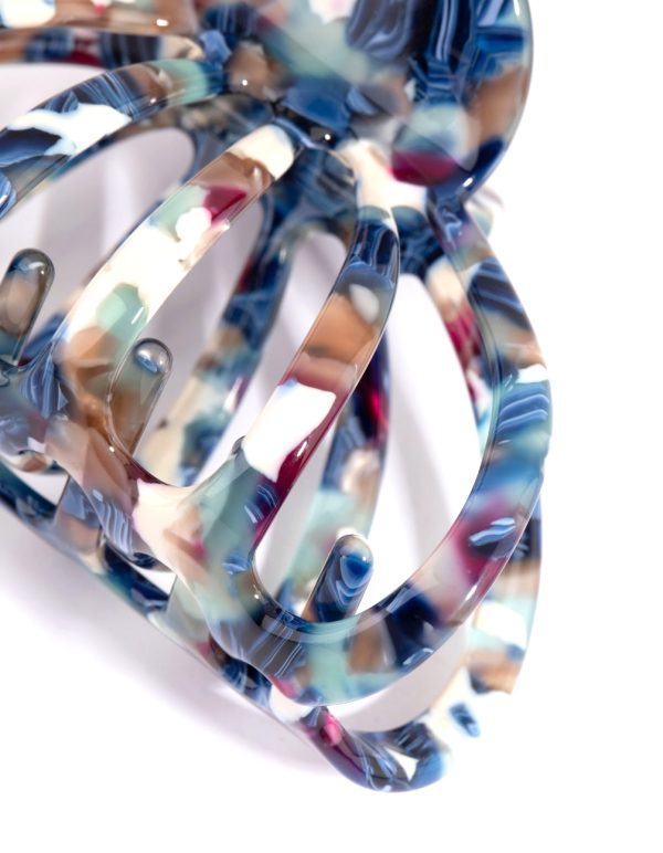 Acrylic Blue Marble Wide Claw Verkauf – Bild 3