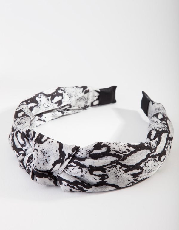 Black & White Snakeskin Turban Headband Angebot – Bild 4